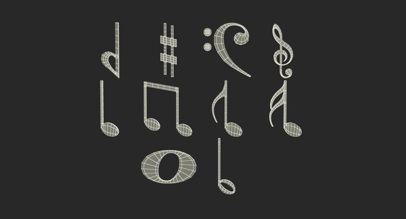 3D model Silver Musical Notes