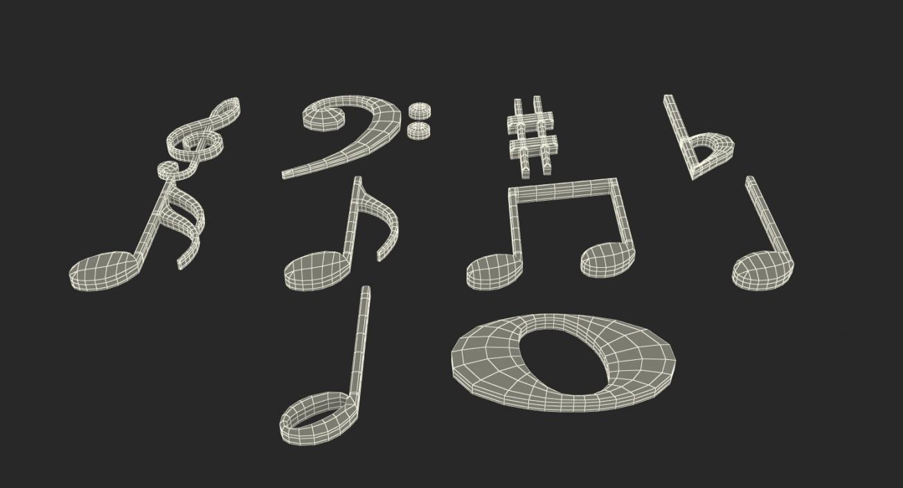 3D model Silver Musical Notes