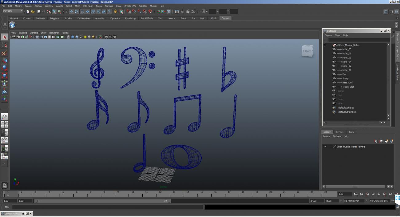 3D model Silver Musical Notes