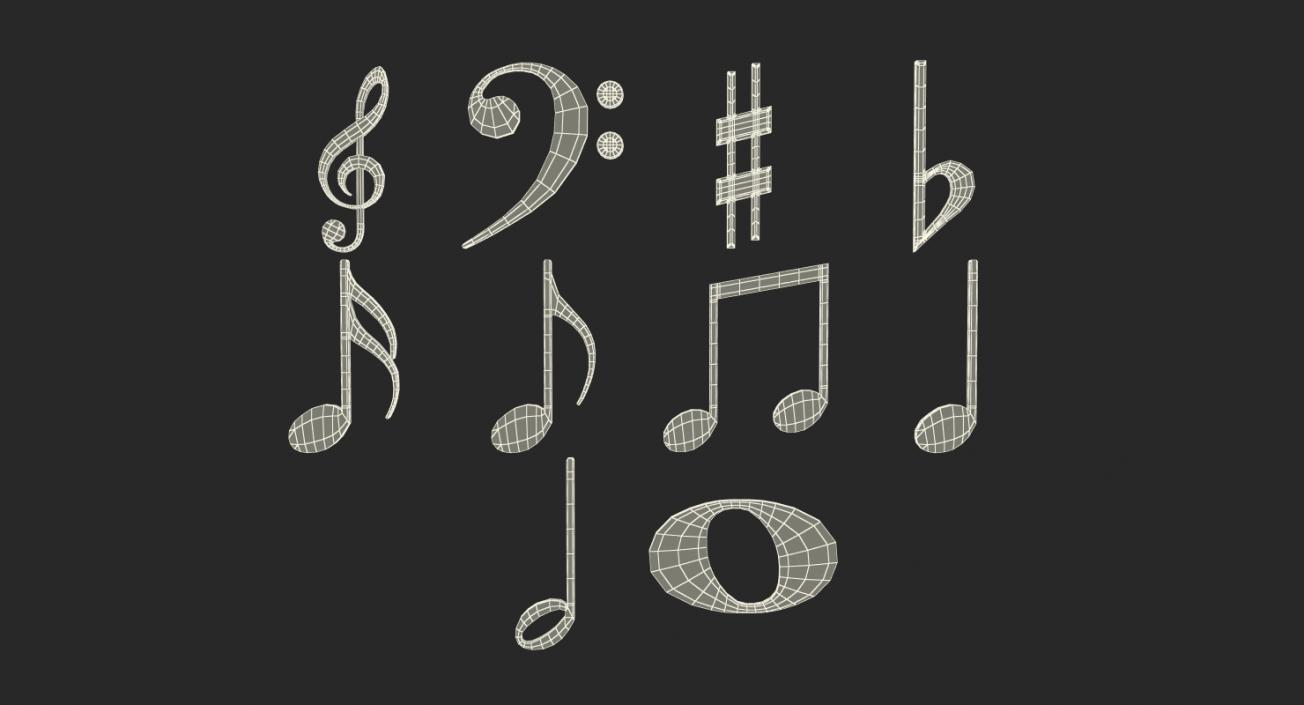 3D model Silver Musical Notes