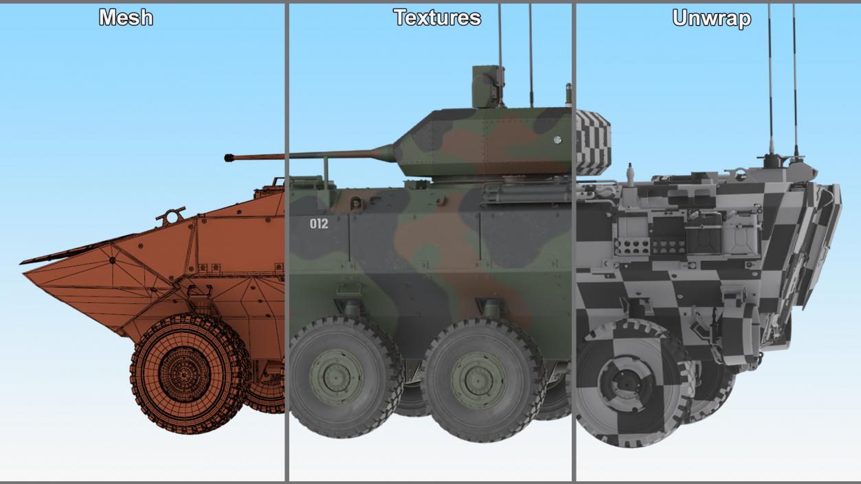 3D US Amphibious Combat Vehicle ACV with 30mm Gun 2 model