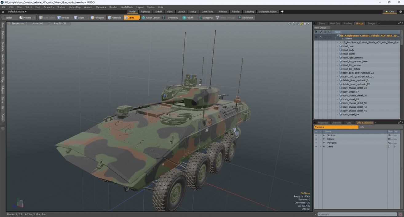 3D US Amphibious Combat Vehicle ACV with 30mm Gun 2 model