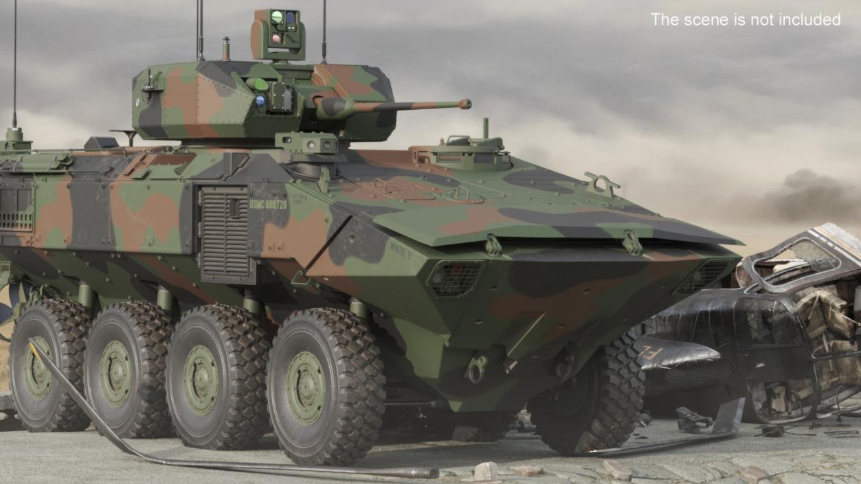 3D US Amphibious Combat Vehicle ACV with 30mm Gun 2 model