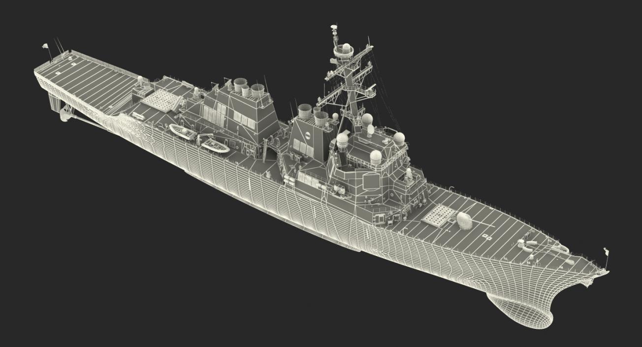 Arleigh Burke Destroyer Donald Cook DDG-75 Rigged 3D model