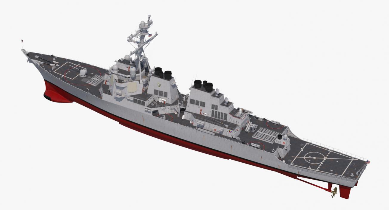 Arleigh Burke Destroyer Donald Cook DDG-75 Rigged 3D model