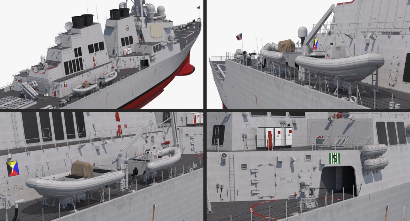 Arleigh Burke Destroyer Donald Cook DDG-75 Rigged 3D model