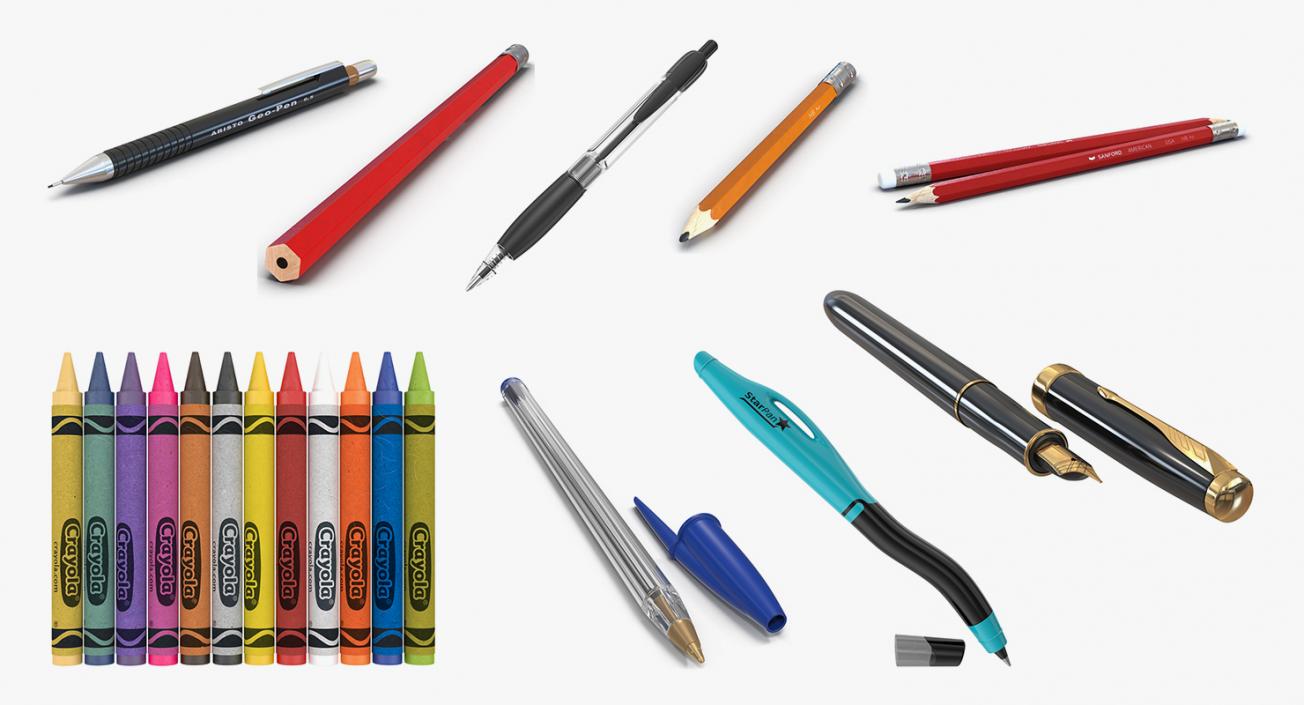 Pens and Pencils 3D Models Collection 2 3D model