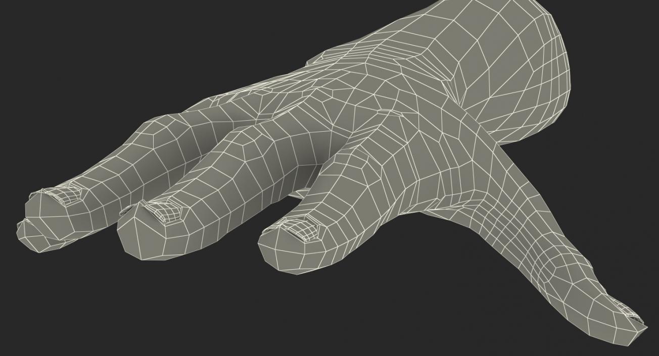 Female Arm with Short Nails 3D