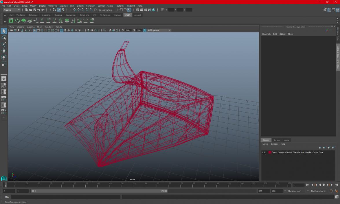 Open Creamy Cheese Triangle 3D