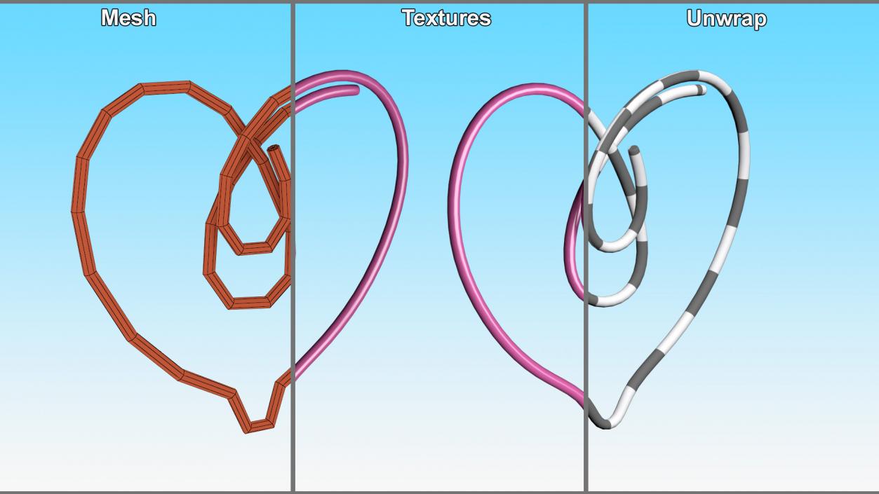 3D Beautiful Heart Shaped Paper Clip model