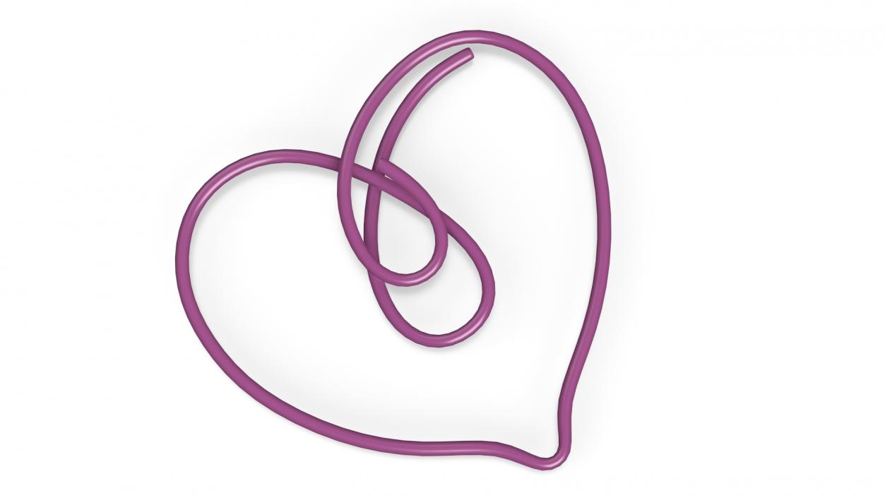 3D Beautiful Heart Shaped Paper Clip model