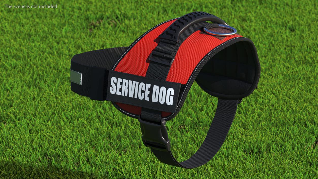 3D Service Dog with Harness Fur model