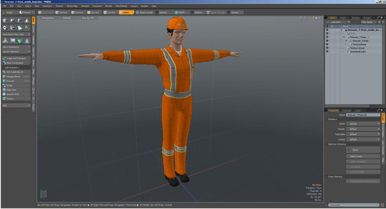 Rescuer T-Pose 3D model