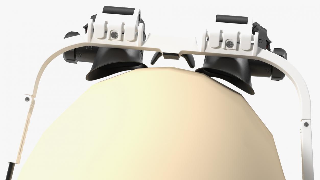 Binocular Head Mount White Magnifier Glasses 3D model