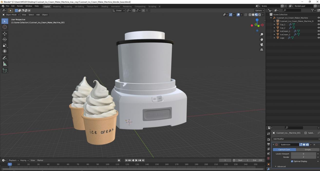 3D Cuisinart Ice Cream Maker Machine model