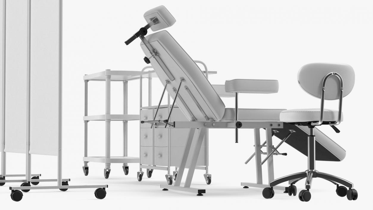 Medical Furniture Set White 3D