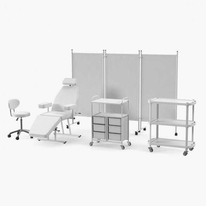 Medical Furniture Set White 3D