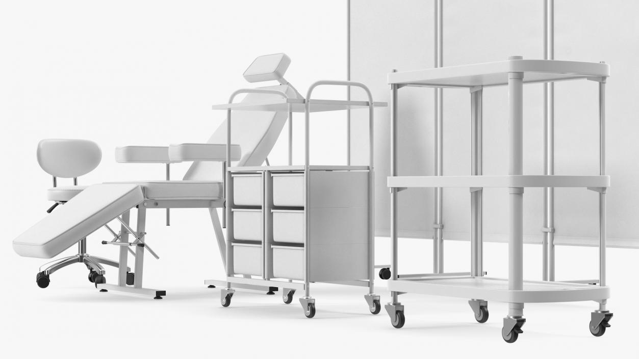 Medical Furniture Set White 3D