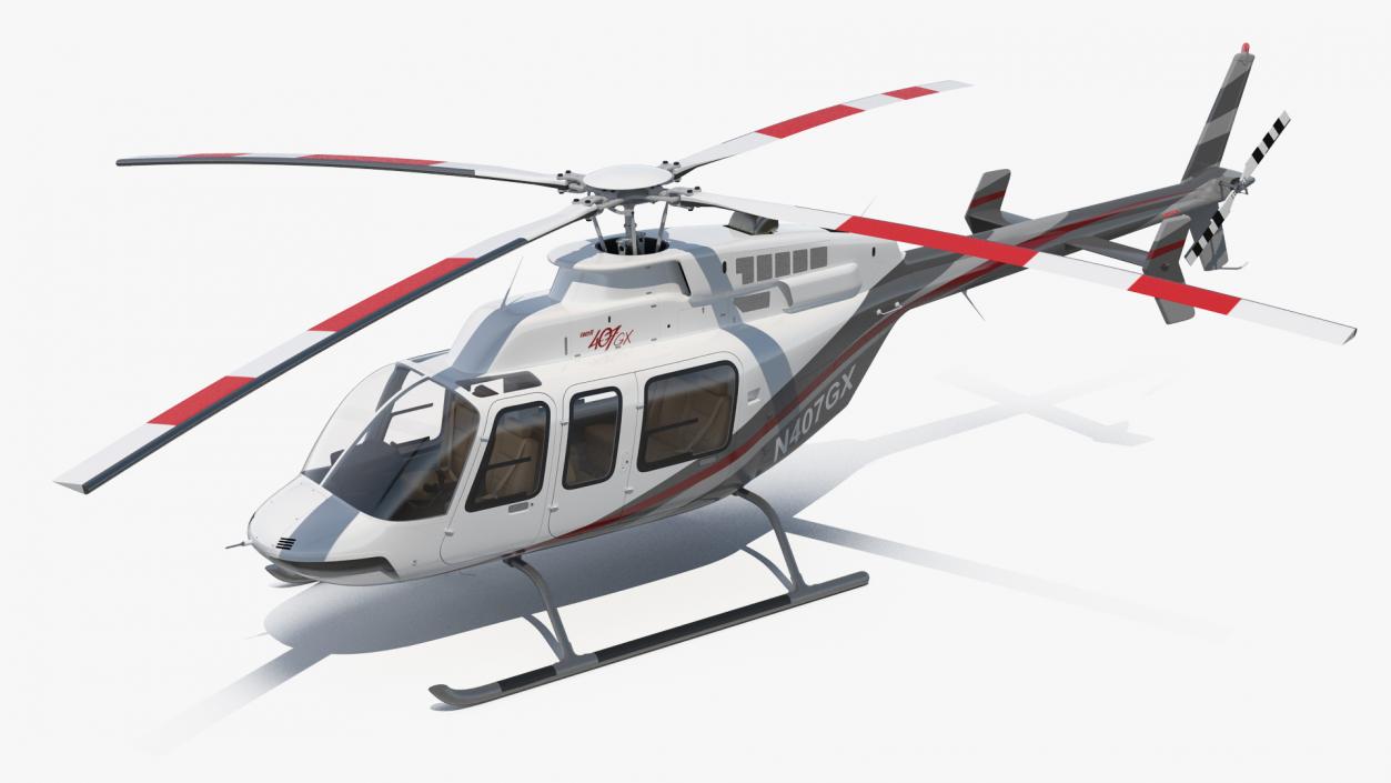 Bell 407 GX Utility Helicopter Rigged 3D