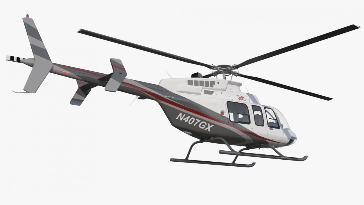 Bell 407 GX Utility Helicopter Rigged 3D