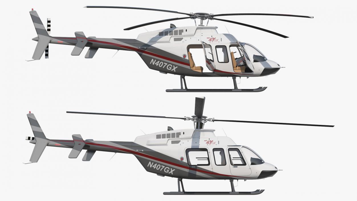 Bell 407 GX Utility Helicopter Rigged 3D