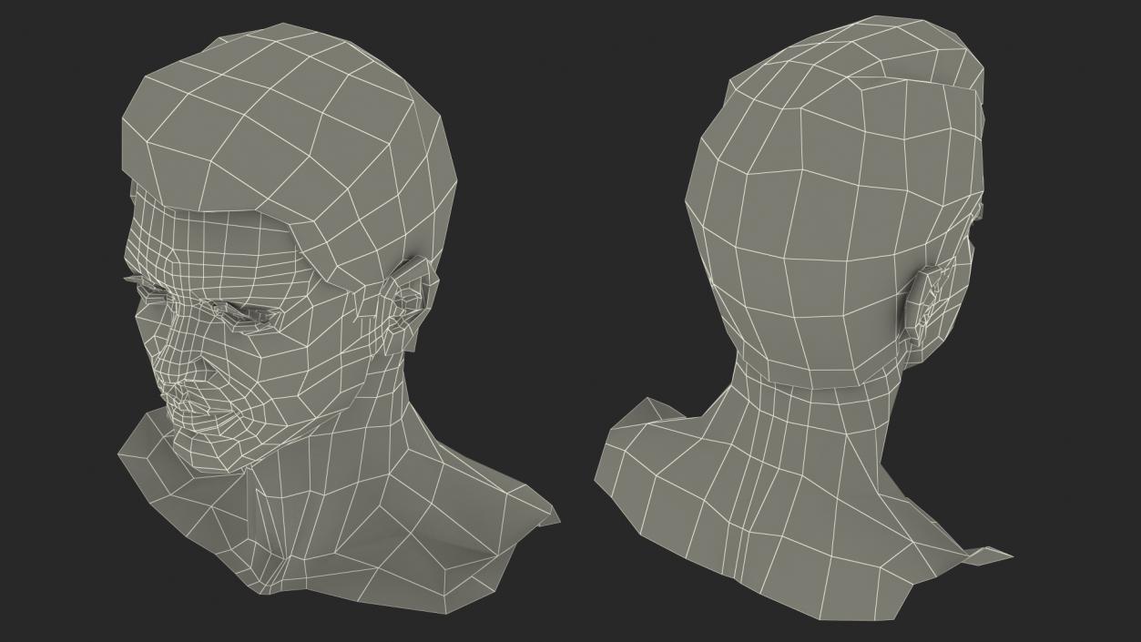 3D Male Heads Collection 4 model