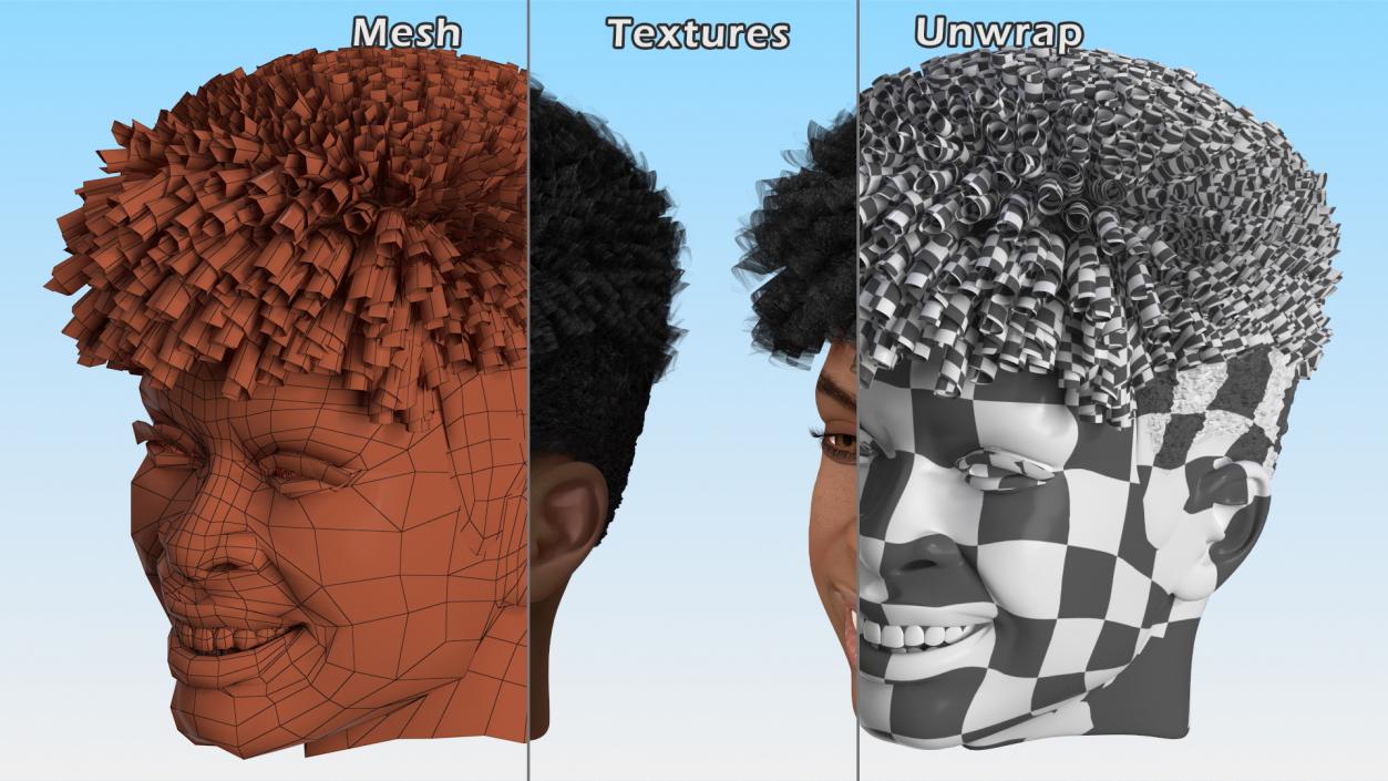 3D Male Heads Collection 4 model