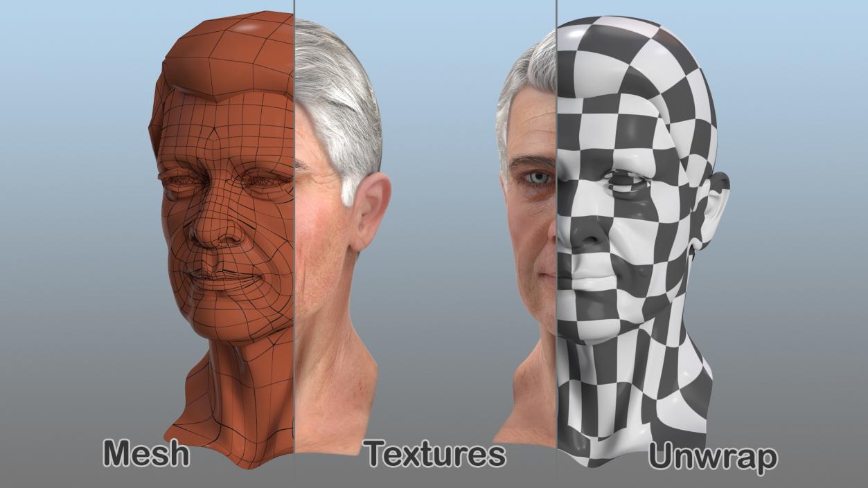 3D Male Heads Collection 4 model