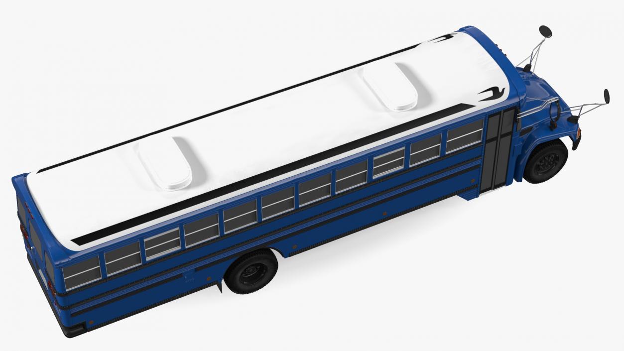 3D Blue Bird Commercial Bus Exterior Only model