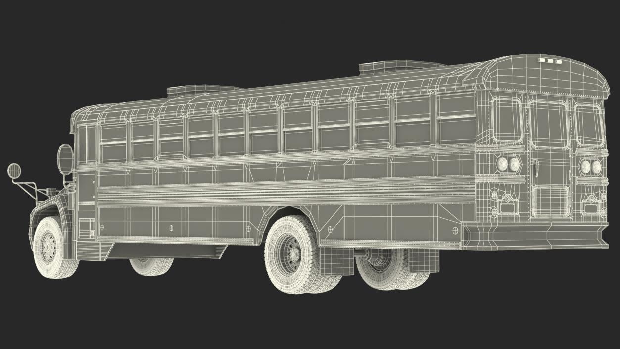 3D Blue Bird Commercial Bus Exterior Only model