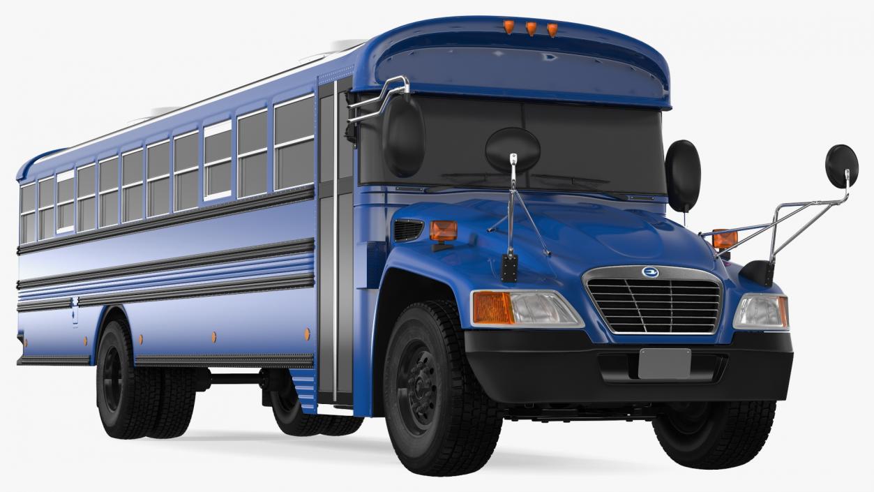 3D Blue Bird Commercial Bus Exterior Only model