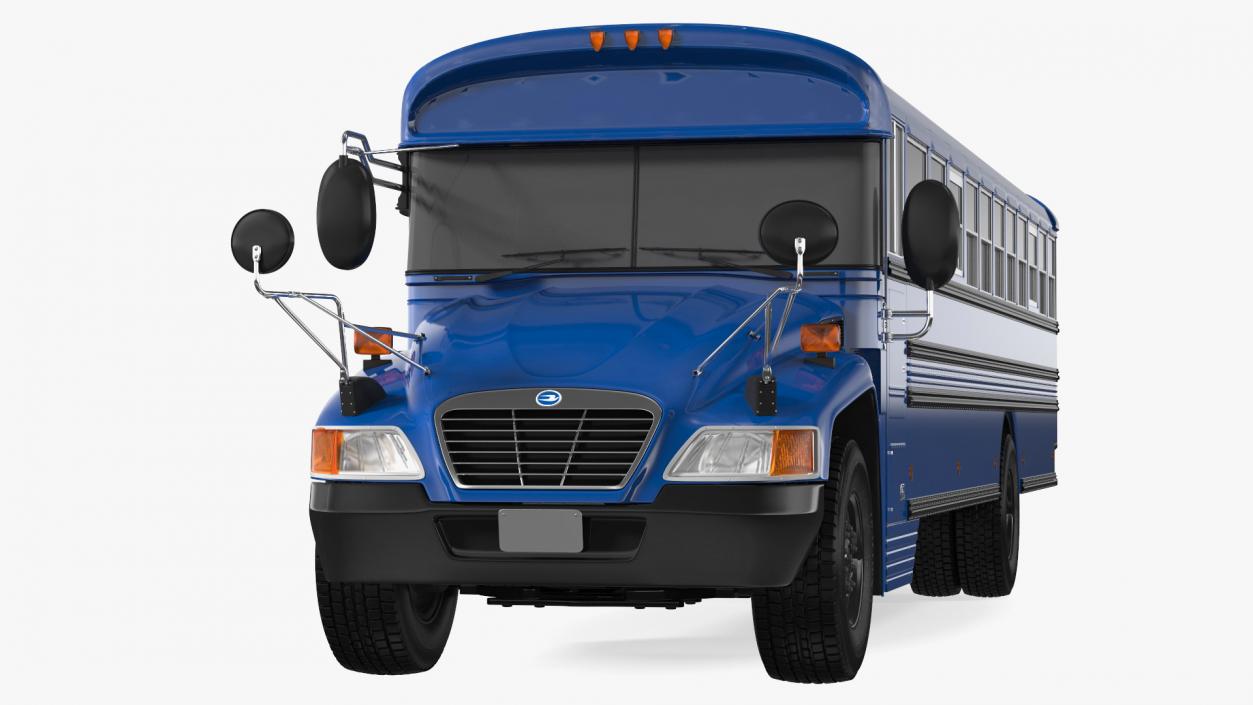 3D Blue Bird Commercial Bus Exterior Only model