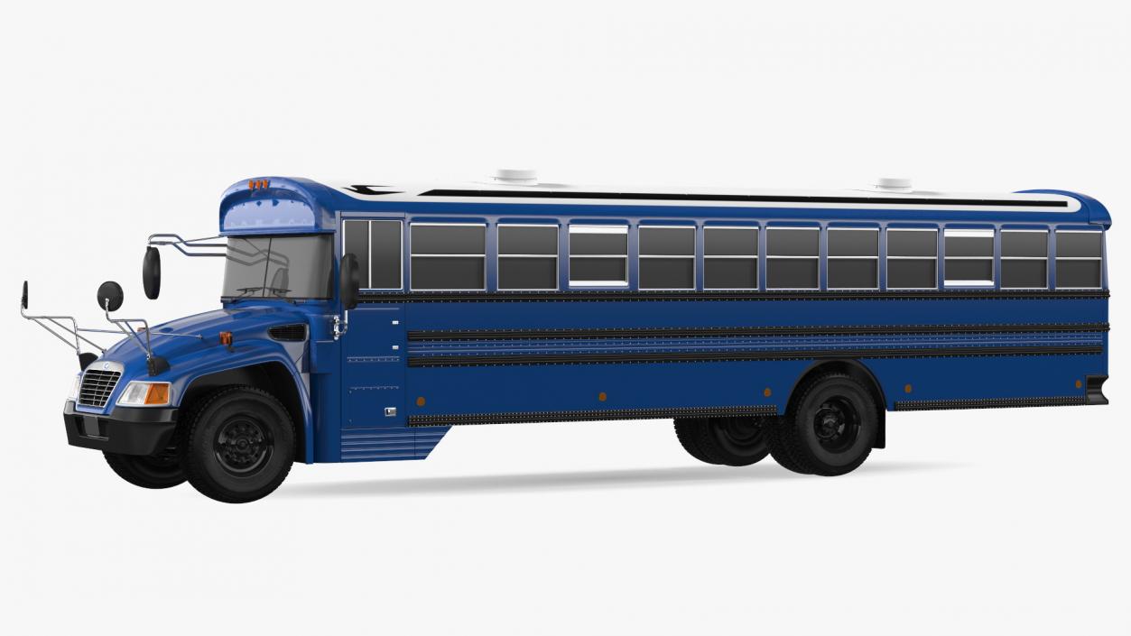 3D Blue Bird Commercial Bus Exterior Only model