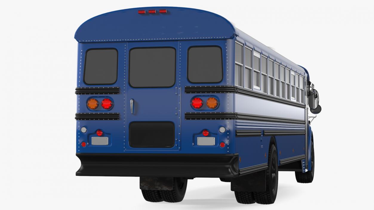 3D Blue Bird Commercial Bus Exterior Only model