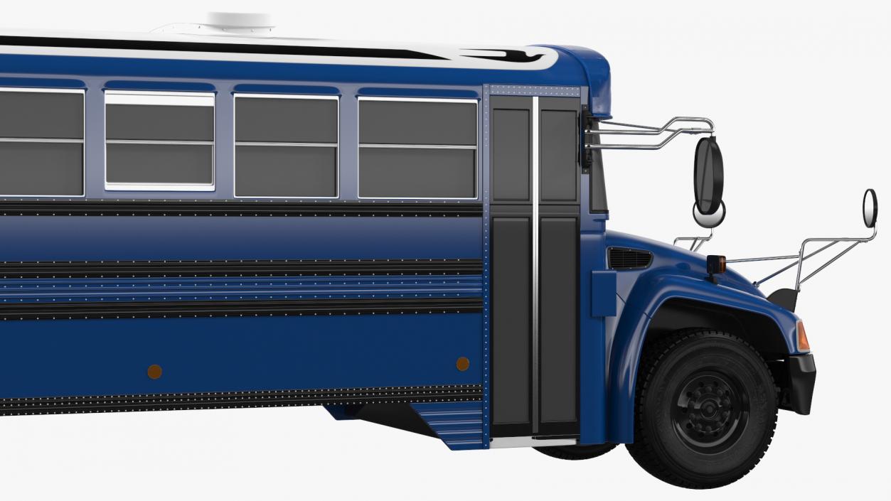 3D Blue Bird Commercial Bus Exterior Only model