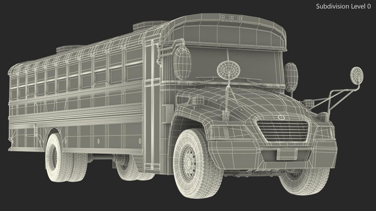 3D Blue Bird Commercial Bus Exterior Only model