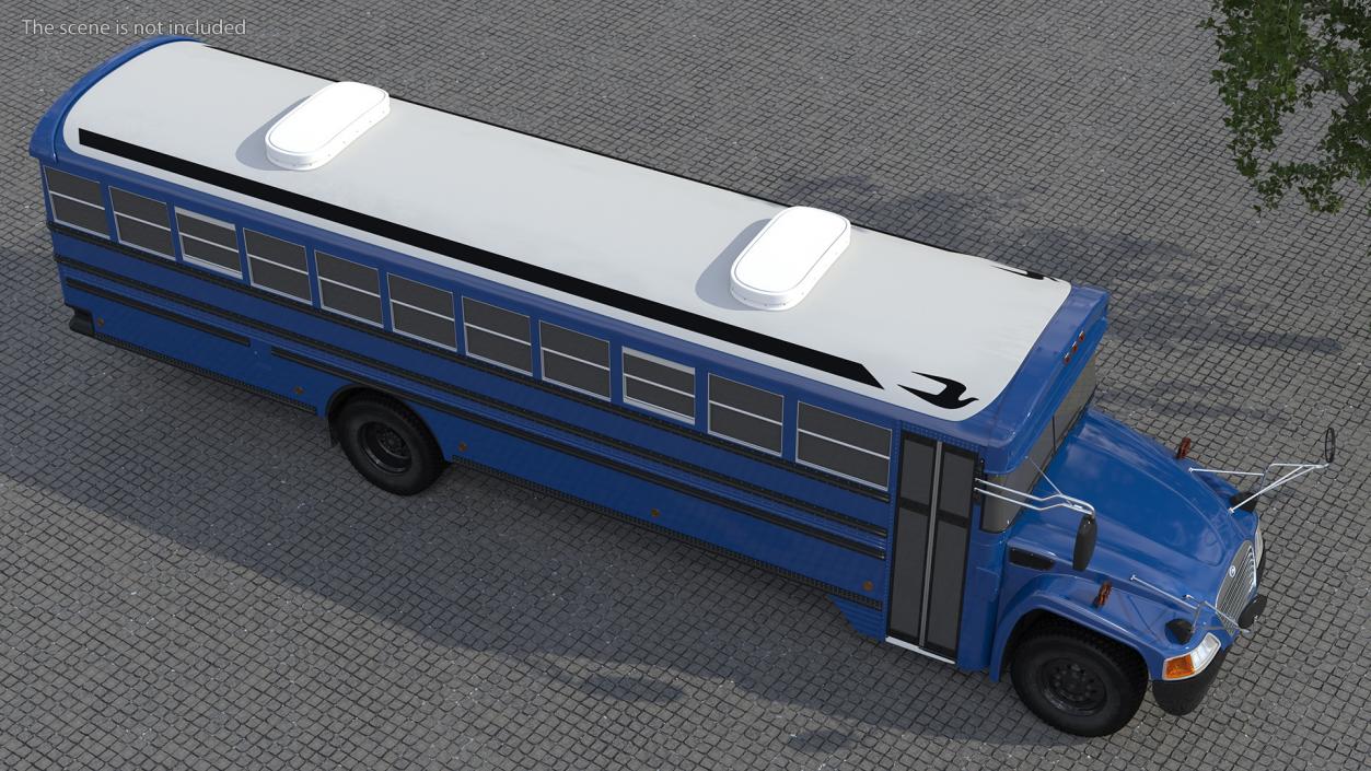 3D Blue Bird Commercial Bus Exterior Only model