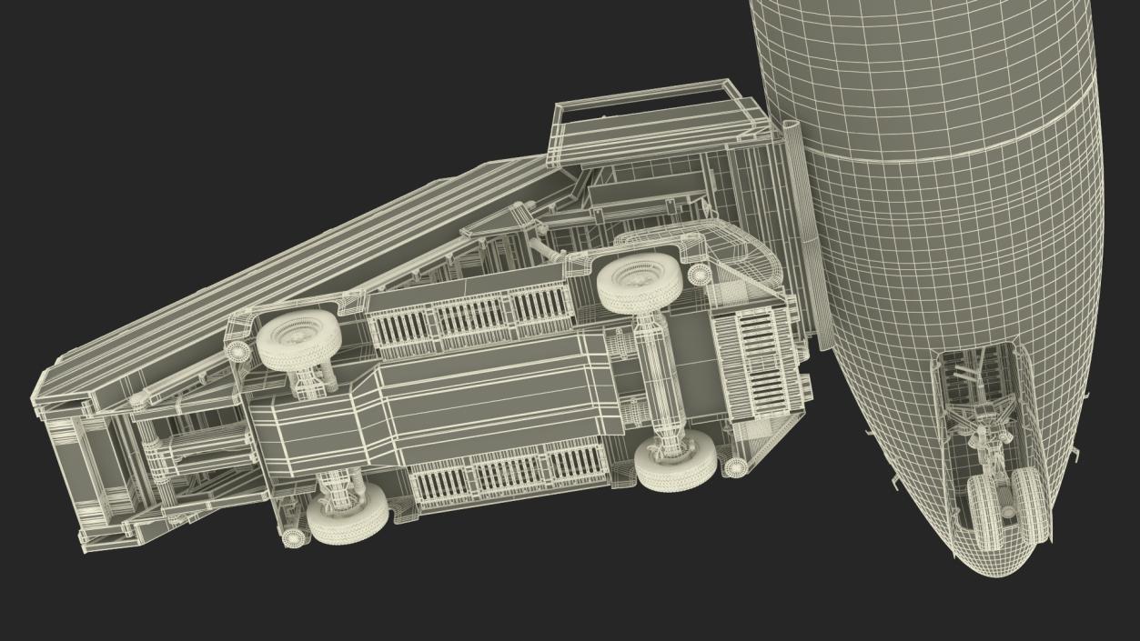 3D Airbus A220 with Passenger Boarding Stairs Car Rigged model