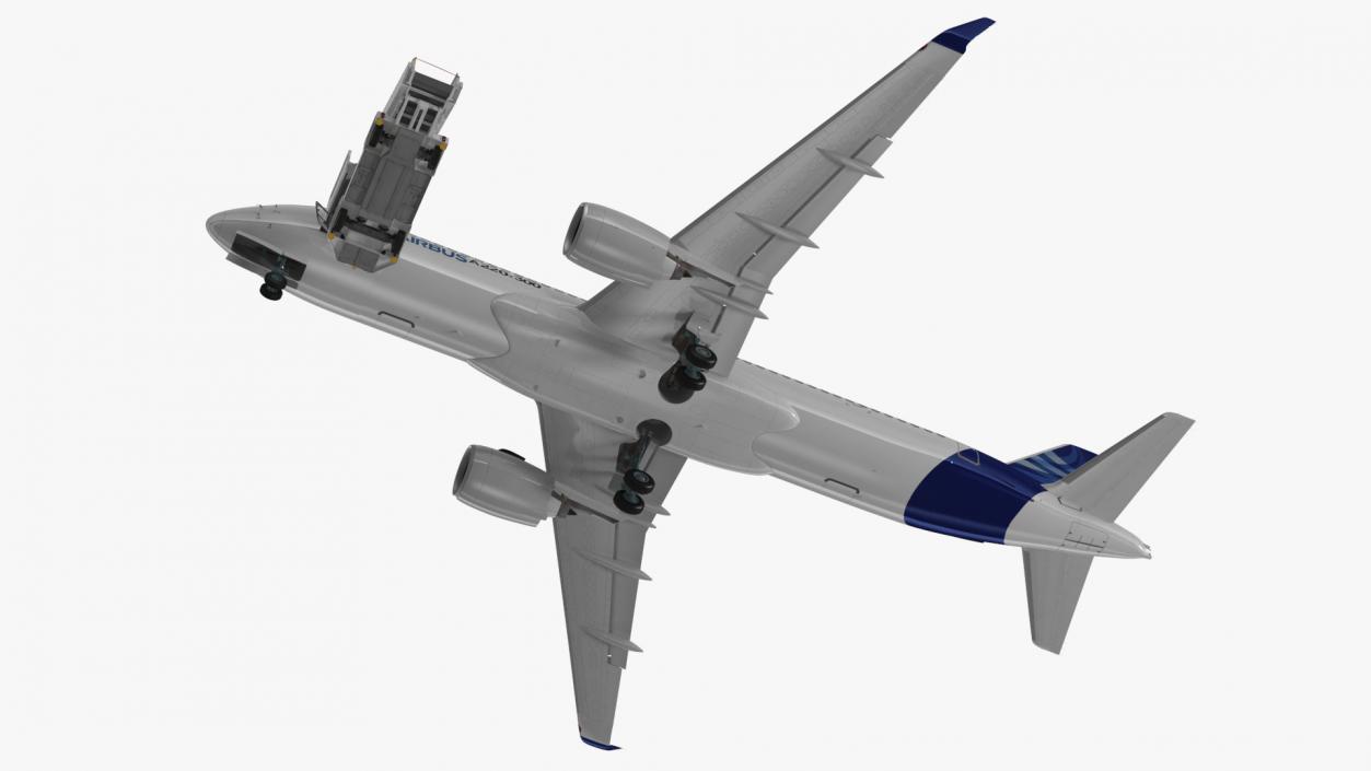 3D Airbus A220 with Passenger Boarding Stairs Car Rigged model