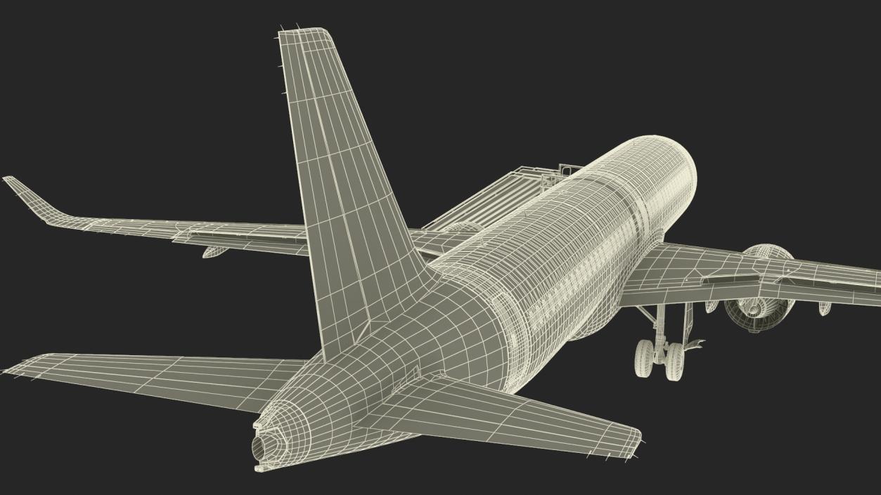 3D Airbus A220 with Passenger Boarding Stairs Car Rigged model