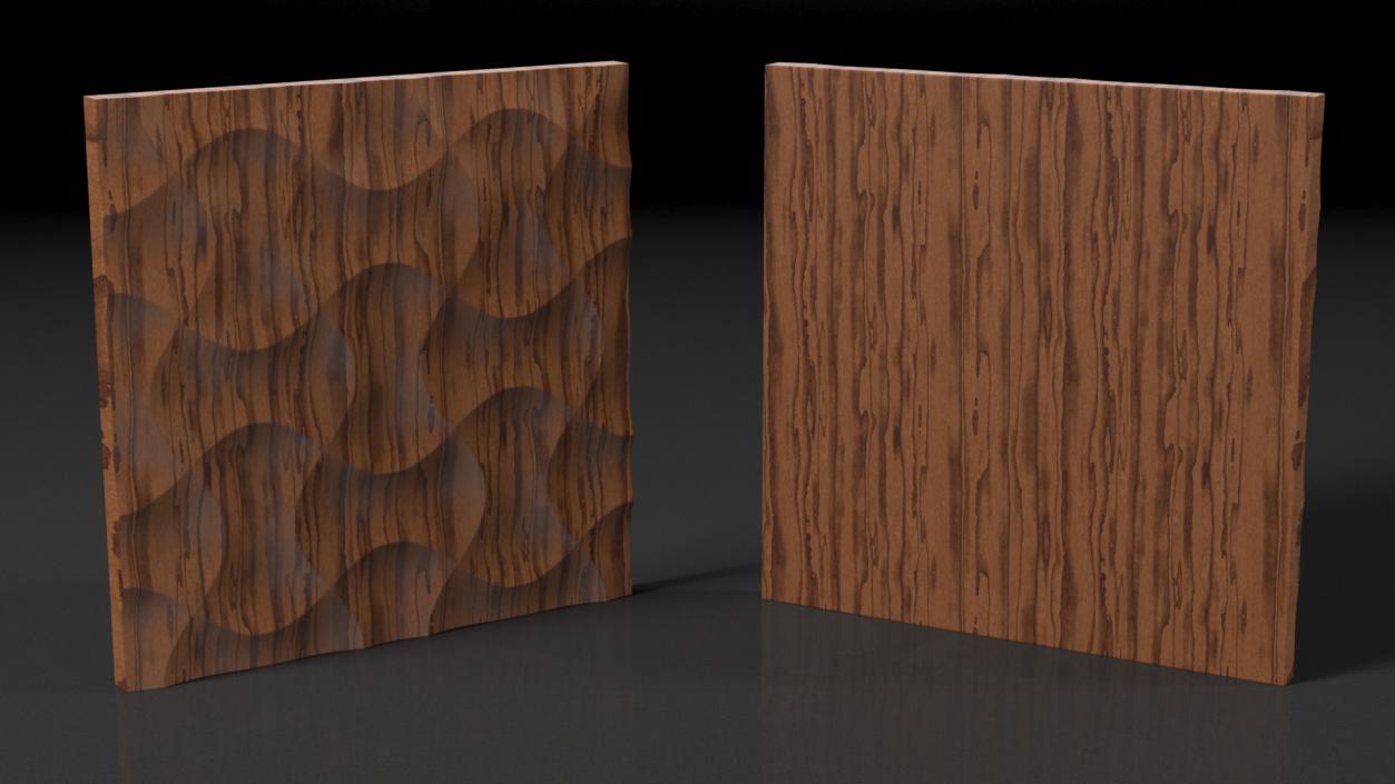 3D model Wall Panel Wave Wood