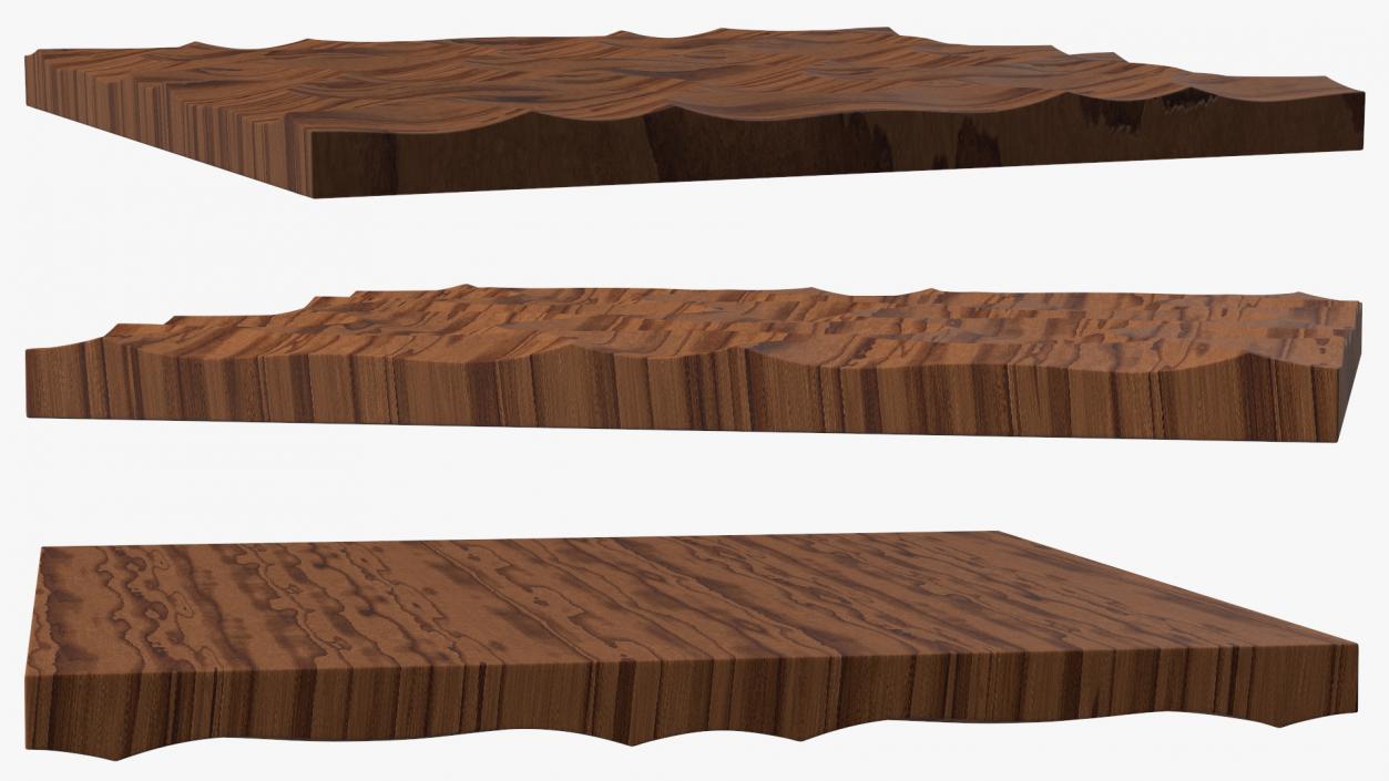 3D model Wall Panel Wave Wood