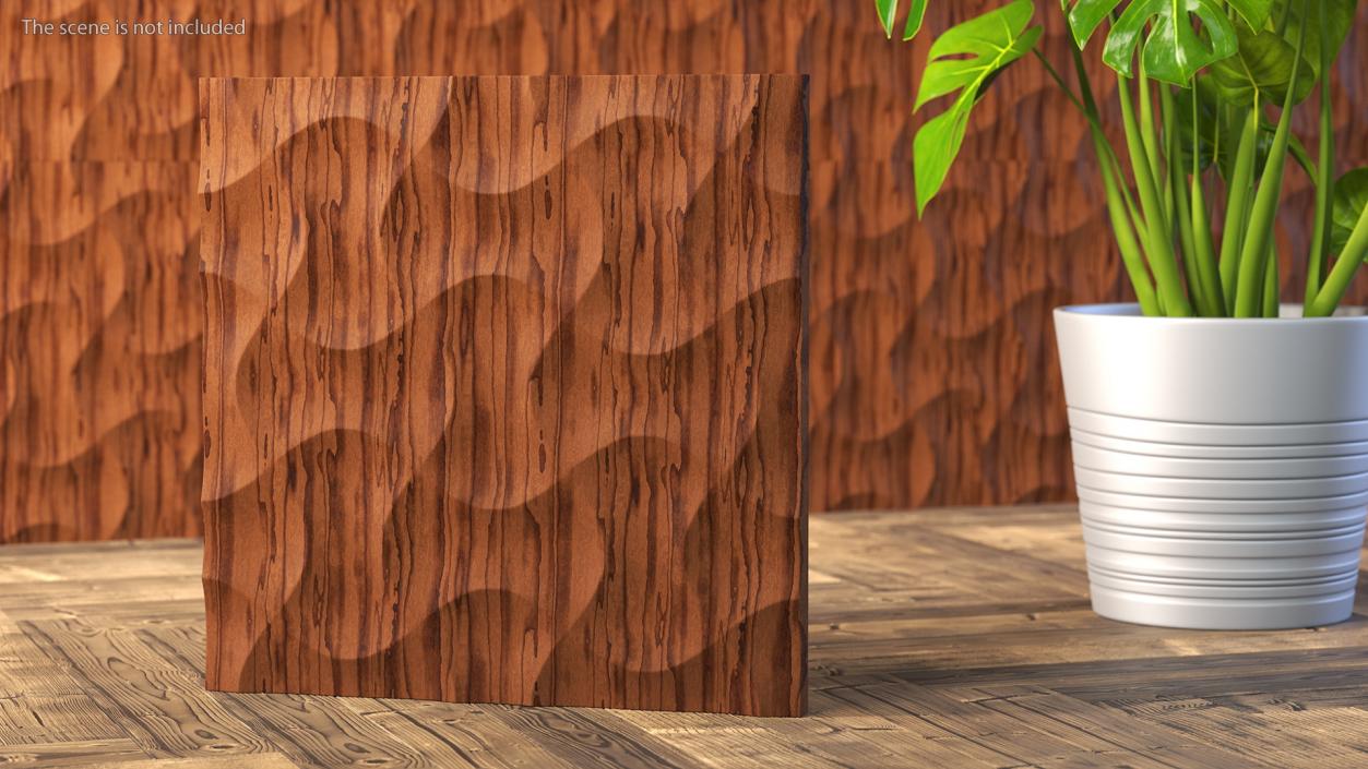 3D model Wall Panel Wave Wood