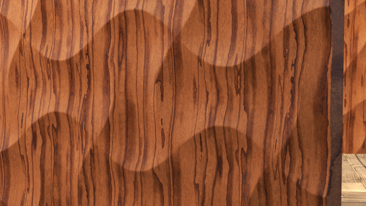 3D model Wall Panel Wave Wood