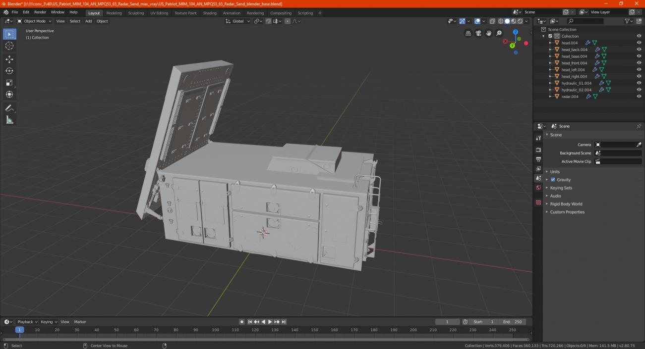 3D US Patriot MIM 104 AN MPQ53 65 Radar Sand