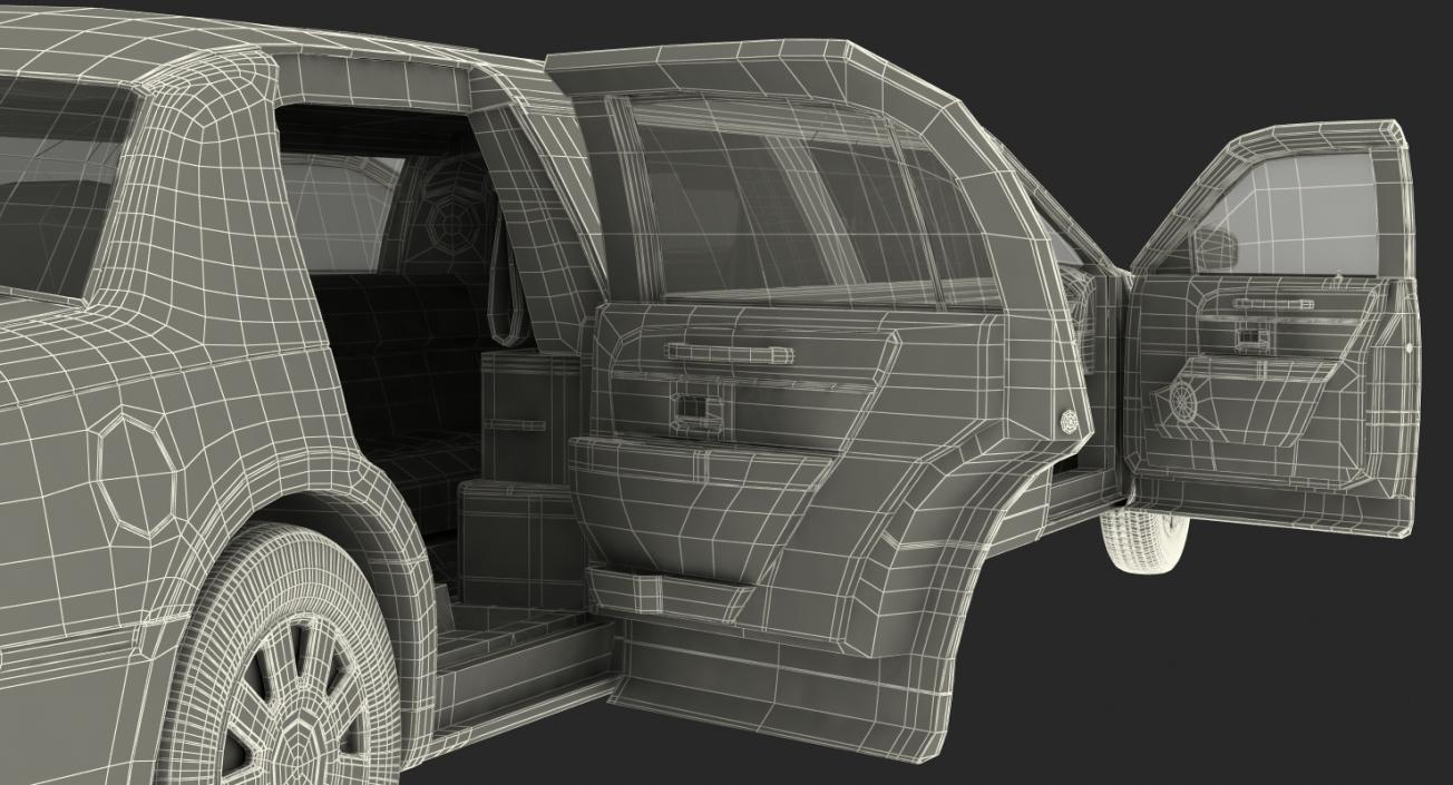 3D model Limousine Generic Black Rigged