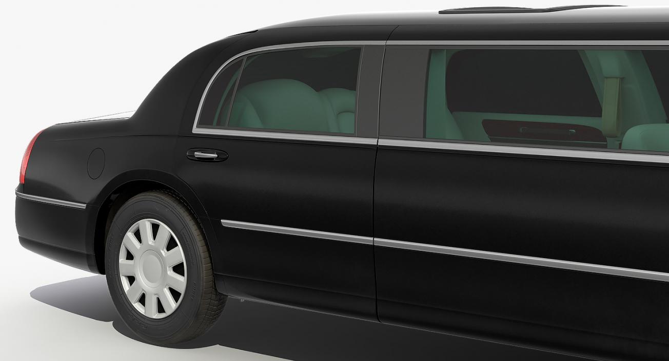 3D model Limousine Generic Black Rigged