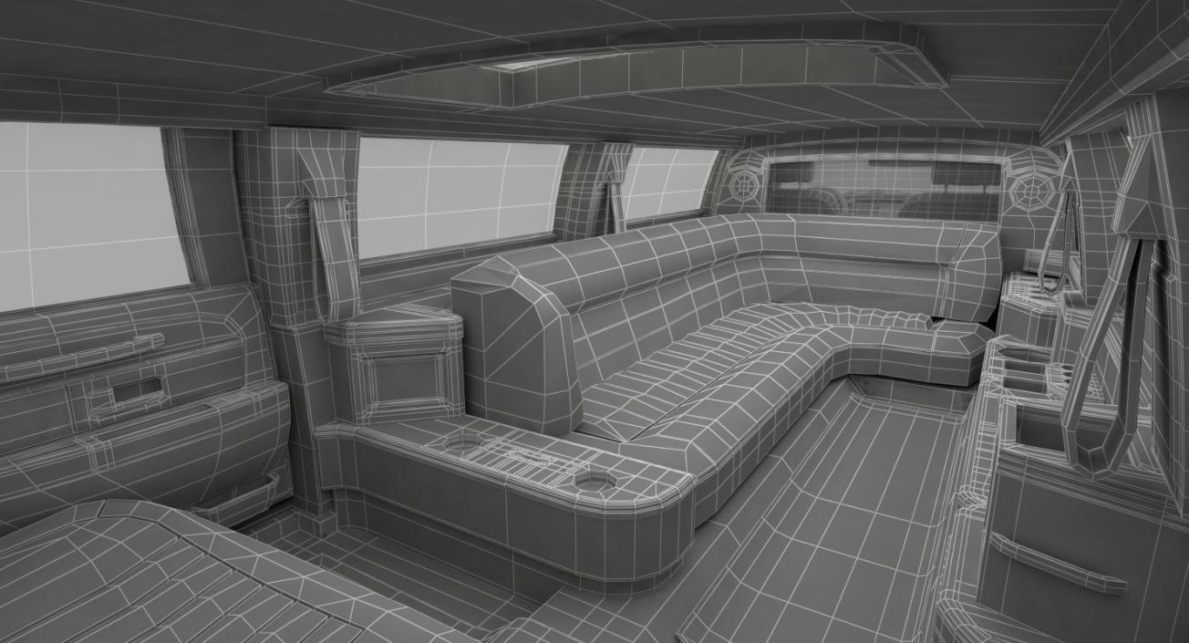 3D model Limousine Generic Black Rigged