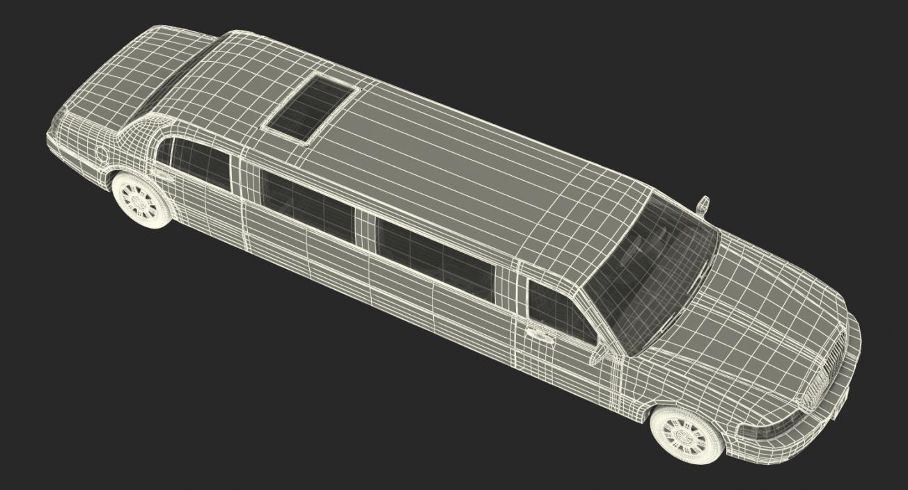 3D model Limousine Generic Black Rigged