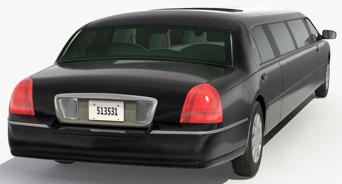 3D model Limousine Generic Black Rigged